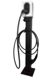 Poteau acier noir pour borne Zaptec Go